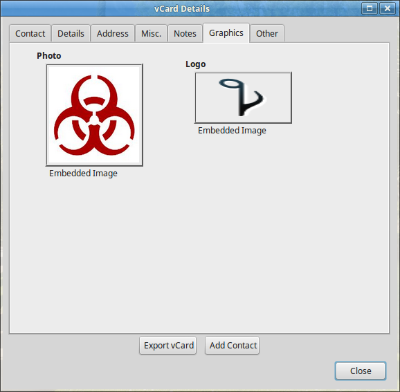 vCard Details - Graphics