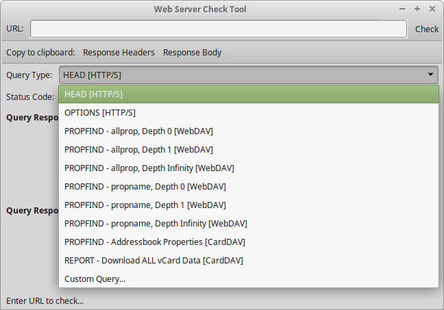 Web Server Check Tool: List Of Queries